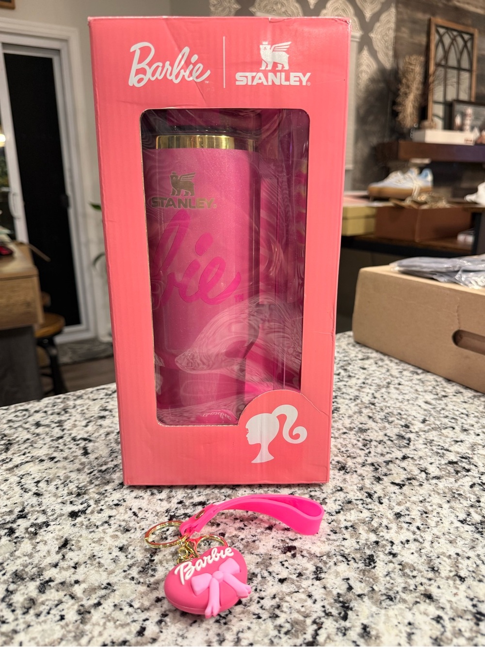 Brand new Collectible Barbie Pink Insulated Tumbler with Pink Keychain